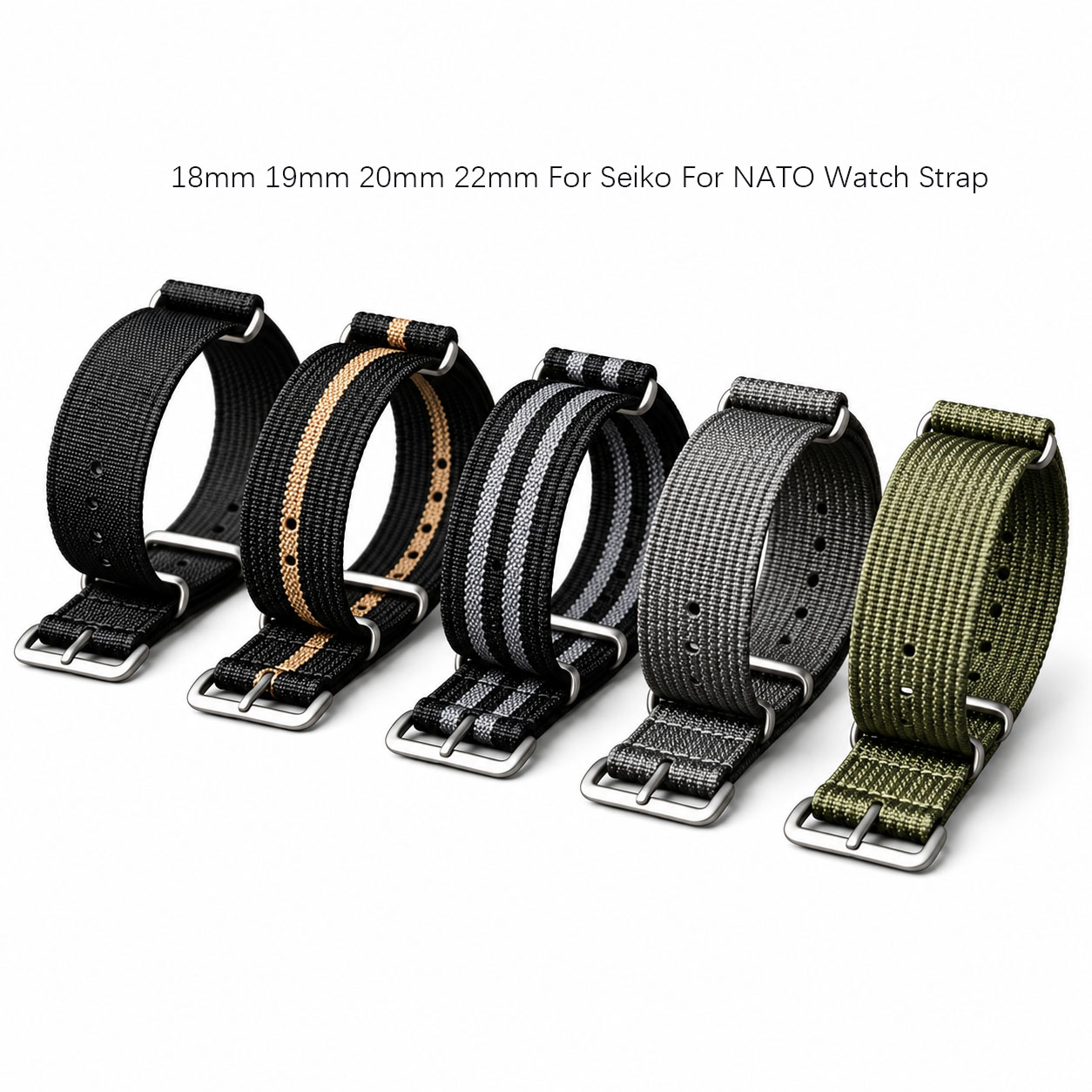 Nato Strap Nylon - 18 mm, 19 mm, 20 mm,
