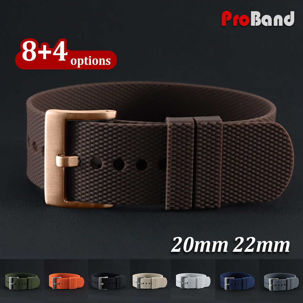 Nato Strap Nylon - Sportliche Einteilige Silikon-Uhrenarmbänder 20mm 22mm FKM