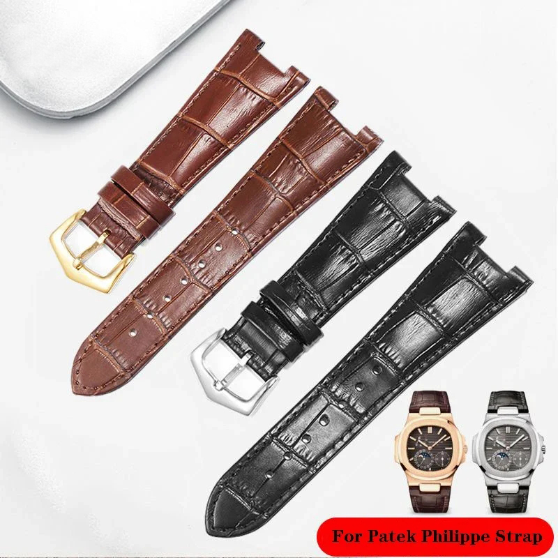 Patek Philippe Watch Nautilus - Echtes Leder-Uhrenarmband für Patek Philippe 5711