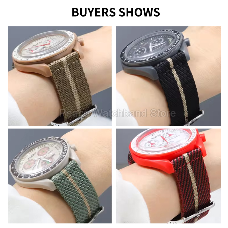 20 22 mm Khaki Blau Rot Nylon  – Nato Strap Nylon Bewertung und Preis