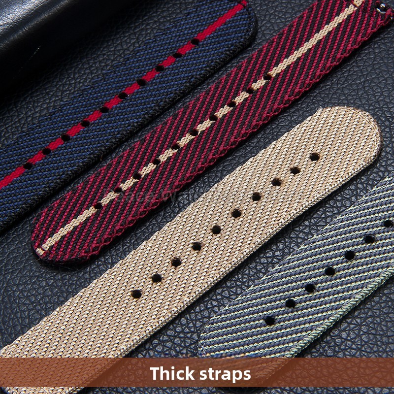 20 22 mm Khaki Blau Rot Nylon  – Nato Strap Nylon Bewertung und Preis