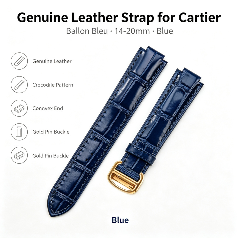14-20mm Echtleder-Armband für  – Cartier Watch Ballon Bleu Bewertung und Preis